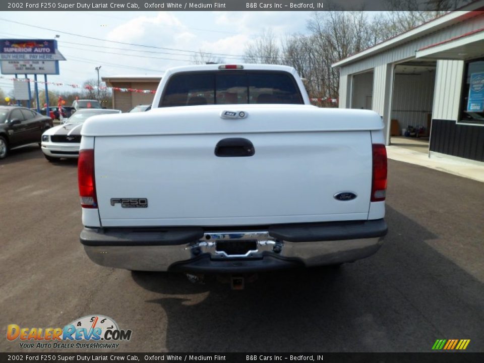 2002 Ford F250 Super Duty Lariat Crew Cab Oxford White / Medium Flint Photo #4