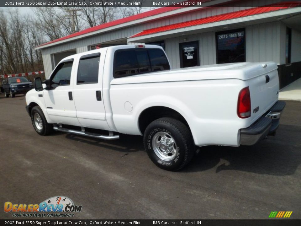 2002 Ford F250 Super Duty Lariat Crew Cab Oxford White / Medium Flint Photo #5