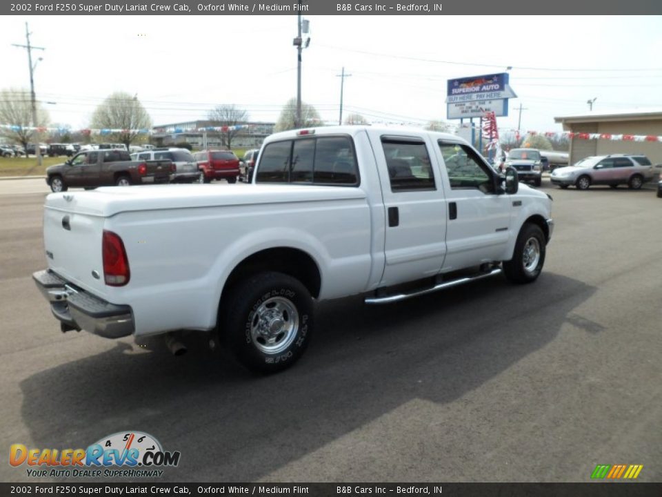 2002 Ford F250 Super Duty Lariat Crew Cab Oxford White / Medium Flint Photo #6