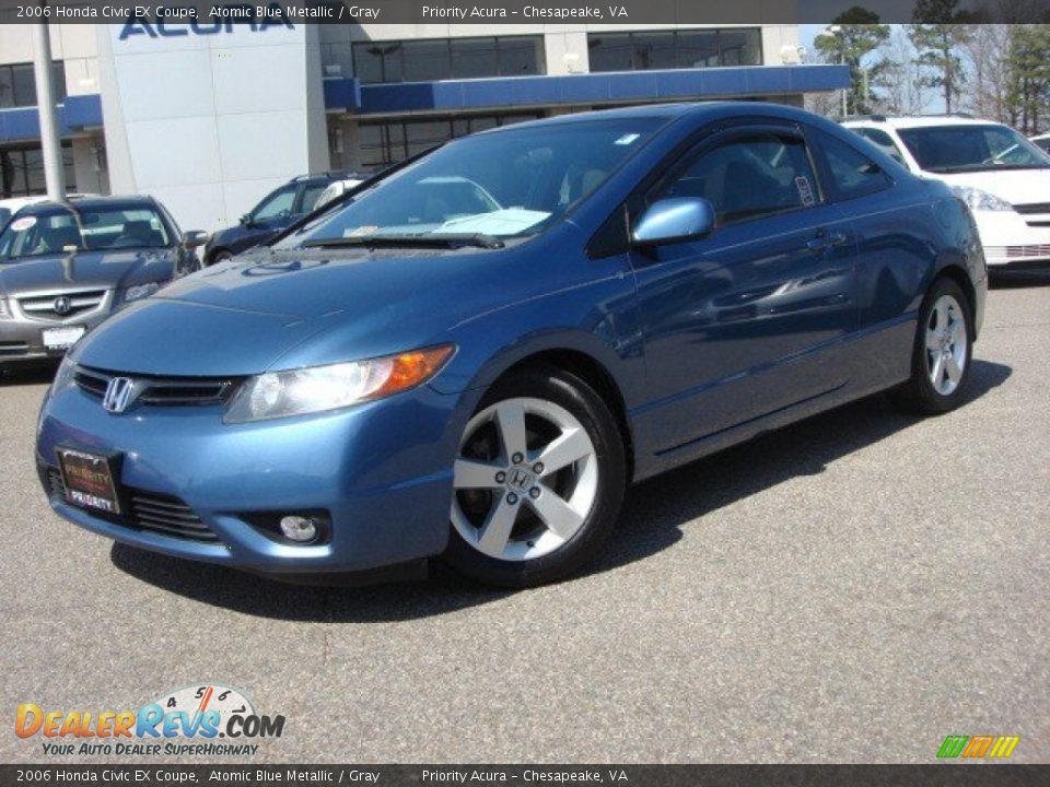 2006 Honda Civic EX Coupe Atomic Blue Metallic / Gray Photo #2