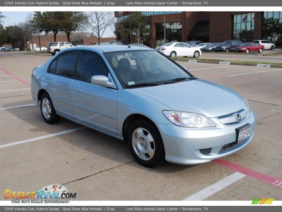 2005 Honda Civic Hybrid Sedan Opal Silver Blue Metallic / Gray Photo #1