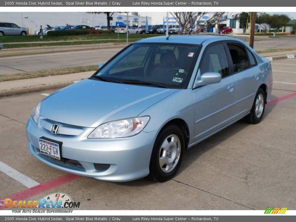 2005 Honda Civic Hybrid Sedan Opal Silver Blue Metallic / Gray Photo #3