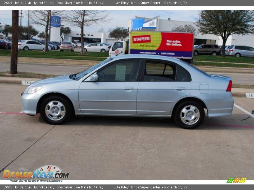 2005 Honda Civic Hybrid Sedan Opal Silver Blue Metallic / Gray Photo #4