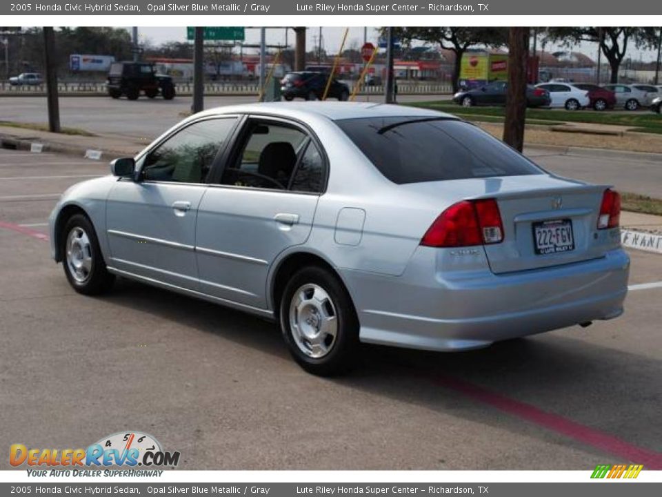 2005 Honda Civic Hybrid Sedan Opal Silver Blue Metallic / Gray Photo #5