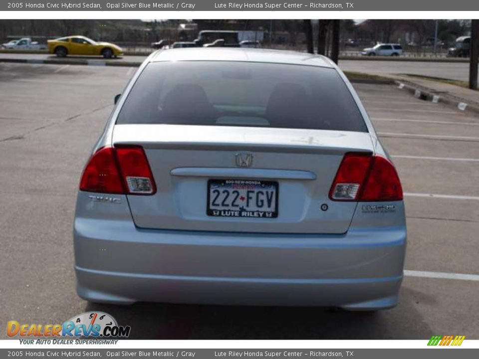 2005 Honda Civic Hybrid Sedan Opal Silver Blue Metallic / Gray Photo #6