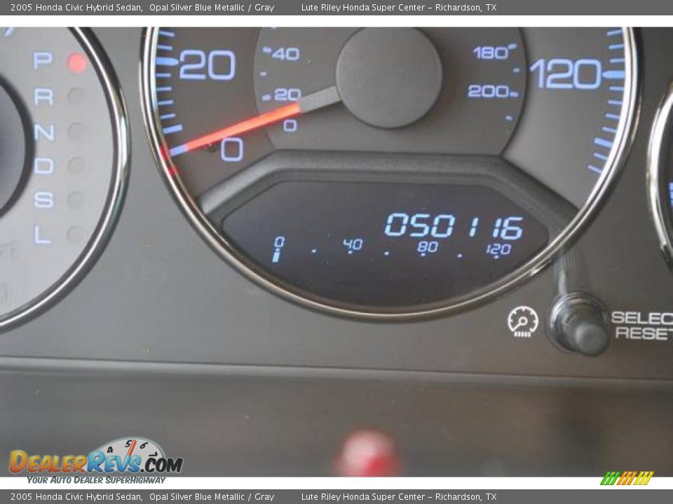 2005 Honda Civic Hybrid Sedan Opal Silver Blue Metallic / Gray Photo #9