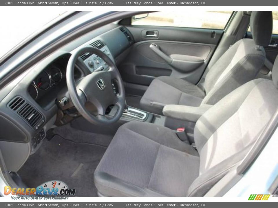 2005 Honda Civic Hybrid Sedan Opal Silver Blue Metallic / Gray Photo #12