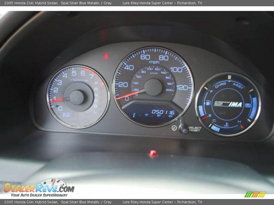 2005 Honda Civic Hybrid Sedan Opal Silver Blue Metallic / Gray Photo #14