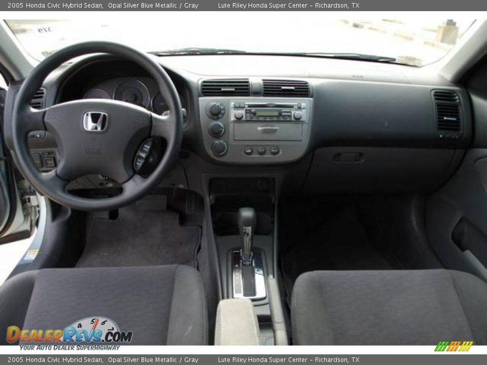 2005 Honda Civic Hybrid Sedan Opal Silver Blue Metallic / Gray Photo #15