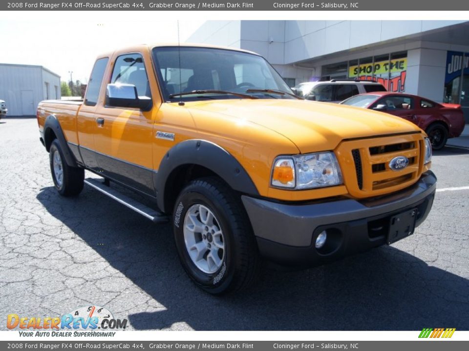 2008 Ford Ranger FX4 Off-Road SuperCab 4x4 Grabber Orange / Medium Dark Flint Photo #2