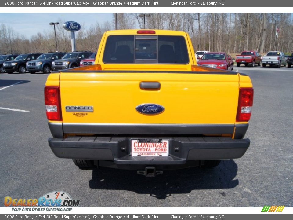 2008 Ford Ranger FX4 Off-Road SuperCab 4x4 Grabber Orange / Medium Dark Flint Photo #4