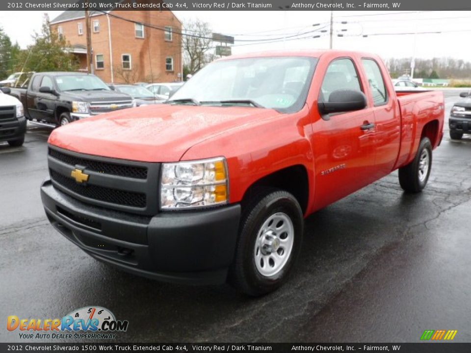 2012 Chevrolet Silverado 1500 Work Truck Extended Cab 4x4 Victory Red / Dark Titanium Photo #3