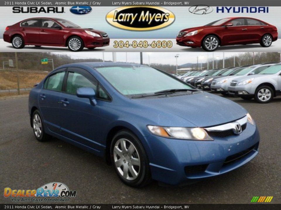 2011 Honda Civic LX Sedan Atomic Blue Metallic / Gray Photo #1