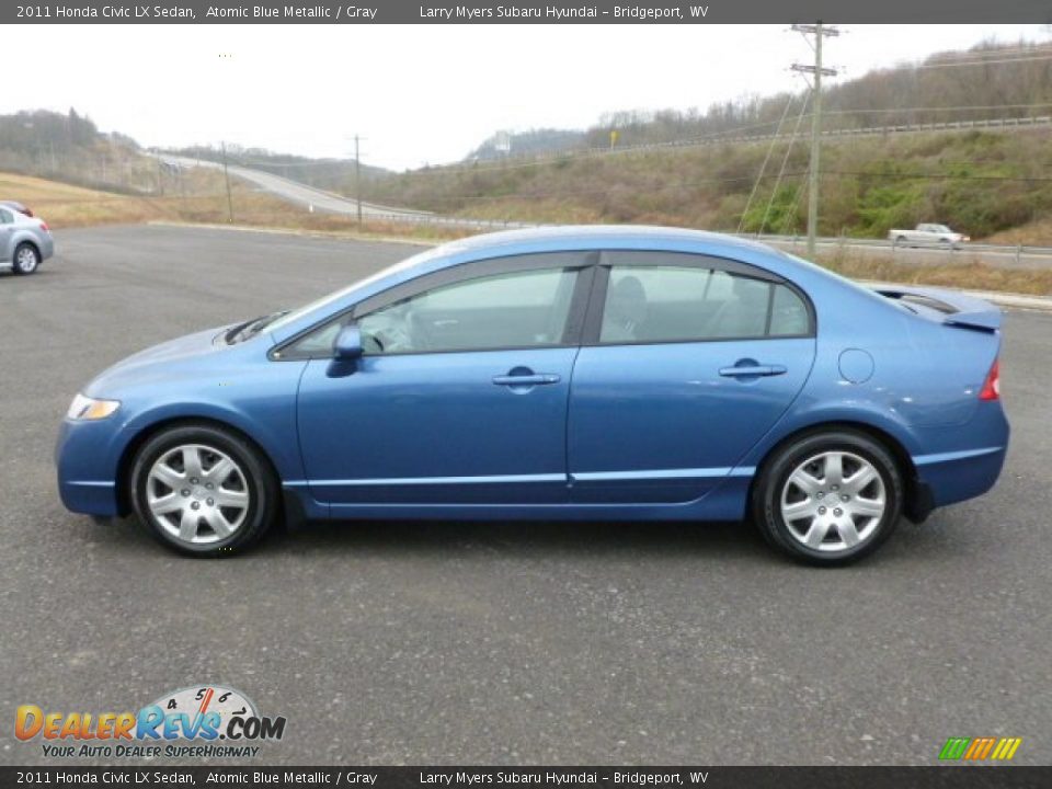 2011 Honda Civic LX Sedan Atomic Blue Metallic / Gray Photo #4