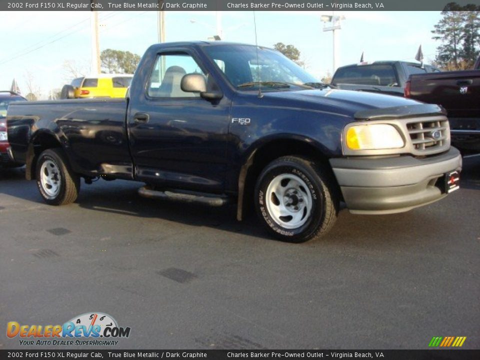 2002 Ford F150 XL Regular Cab True Blue Metallic / Dark Graphite Photo #2