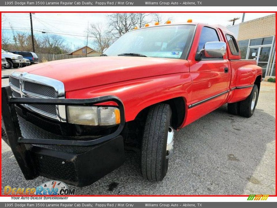 1995 Dodge Ram 3500 Laramie Regular Cab Dually Poppy Red / Mist Gray Photo #1