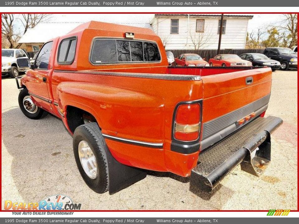 1995 Dodge Ram 3500 Laramie Regular Cab Dually Poppy Red / Mist Gray Photo #3