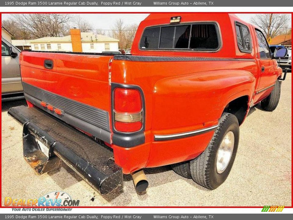 1995 Dodge Ram 3500 Laramie Regular Cab Dually Poppy Red / Mist Gray Photo #5