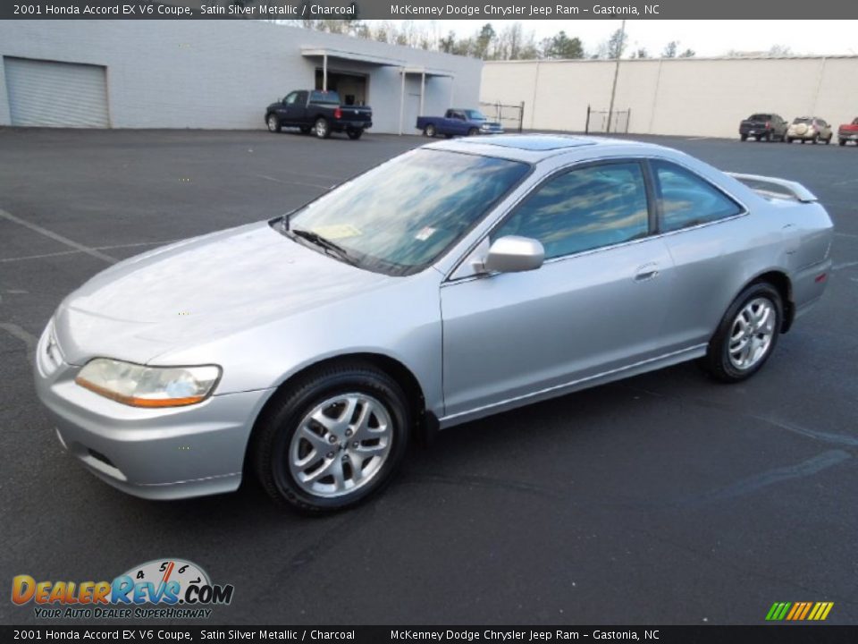 2001 Honda Accord EX V6 Coupe Satin Silver Metallic / Charcoal Photo #1