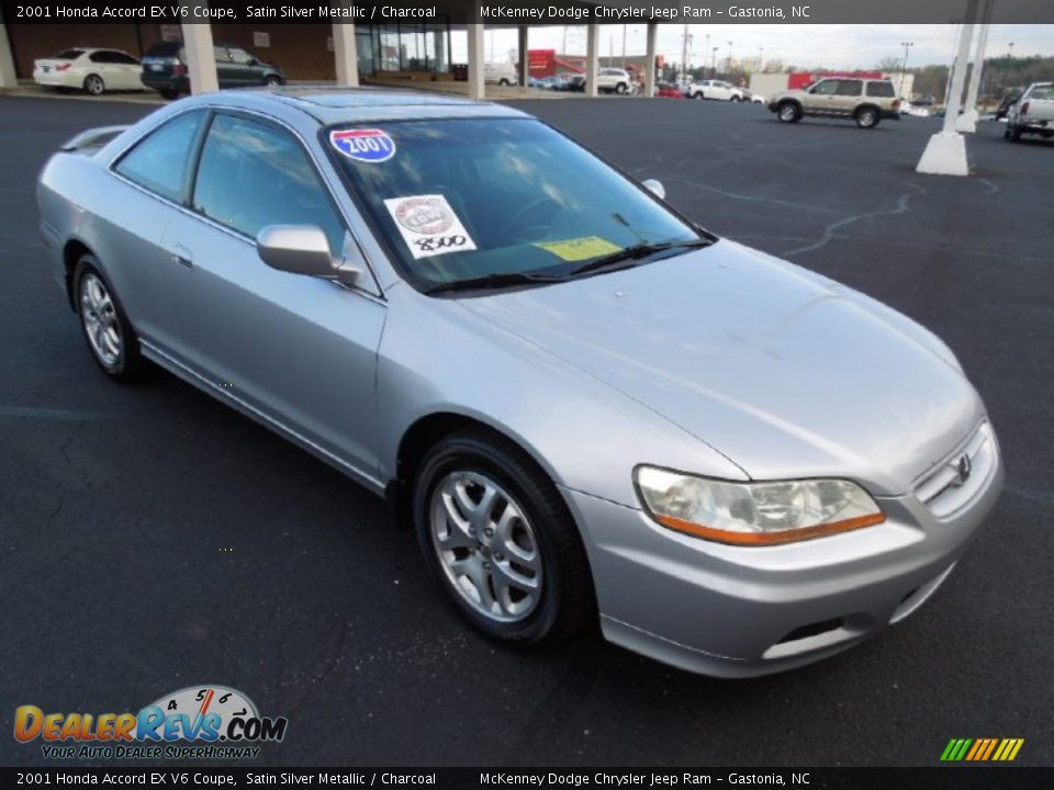 2001 Honda Accord EX V6 Coupe Satin Silver Metallic / Charcoal Photo #6