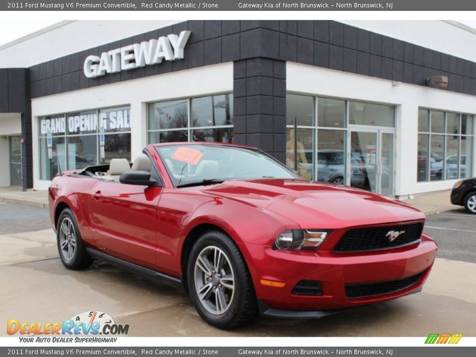 2011 Ford Mustang V6 Premium Convertible Red Candy Metallic / Stone Photo #3