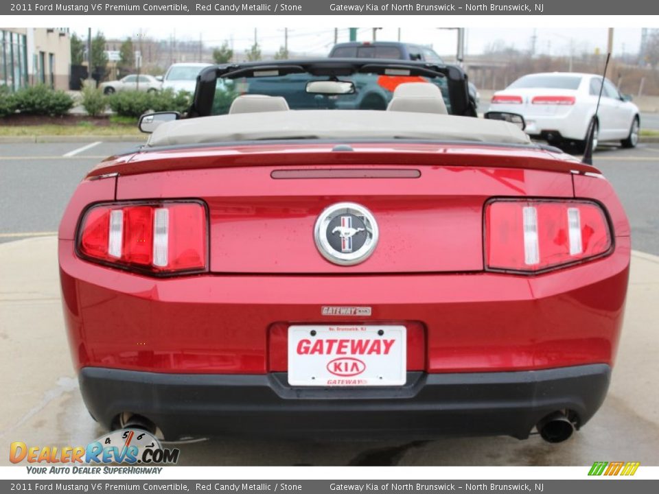 2011 Ford Mustang V6 Premium Convertible Red Candy Metallic / Stone Photo #6