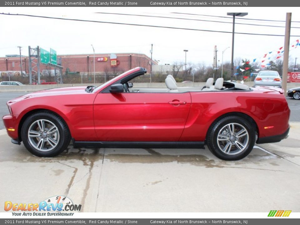 2011 Ford Mustang V6 Premium Convertible Red Candy Metallic / Stone Photo #8