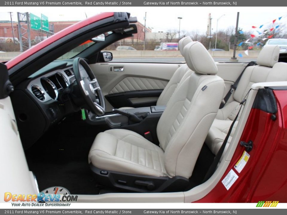 Stone Interior - 2011 Ford Mustang V6 Premium Convertible Photo #10