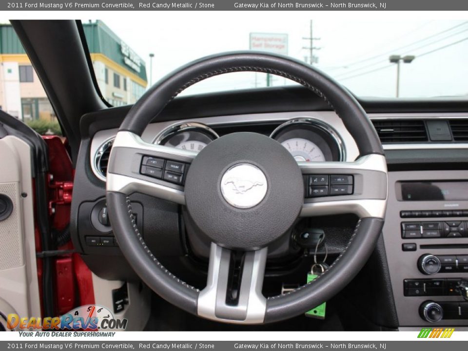 2011 Ford Mustang V6 Premium Convertible Steering Wheel Photo #14