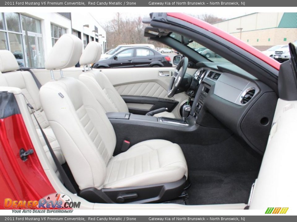 2011 Ford Mustang V6 Premium Convertible Red Candy Metallic / Stone Photo #18