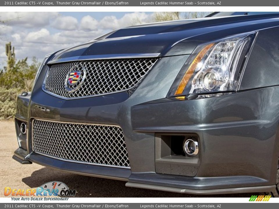 2011 Cadillac CTS -V Coupe Thunder Gray ChromaFlair / Ebony/Saffron Photo #15