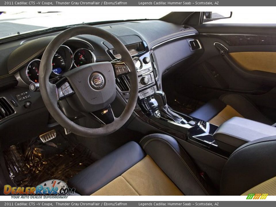 Ebony/Saffron Interior - 2011 Cadillac CTS -V Coupe Photo #17