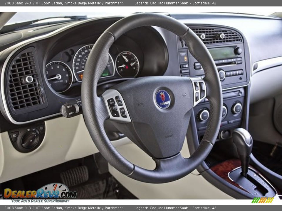 2008 Saab 9-3 2.0T Sport Sedan Smoke Beige Metallic / Parchment Photo #18