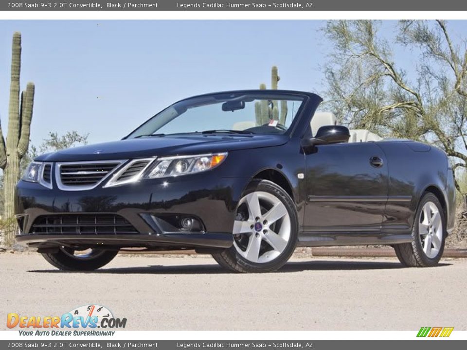 2008 Saab 9-3 2.0T Convertible Black / Parchment Photo #1