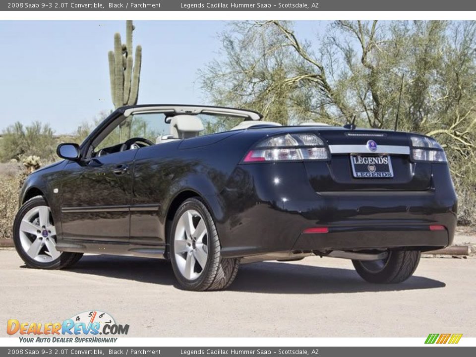2008 Saab 9-3 2.0T Convertible Black / Parchment Photo #10