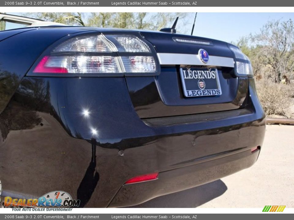 2008 Saab 9-3 2.0T Convertible Black / Parchment Photo #11