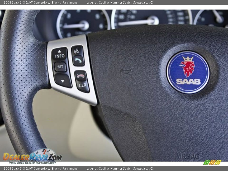 2008 Saab 9-3 2.0T Convertible Black / Parchment Photo #17