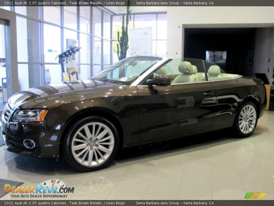 2012 Audi A5 2.0T quattro Cabriolet Teak Brown Metallic / Linen Beige Photo #3