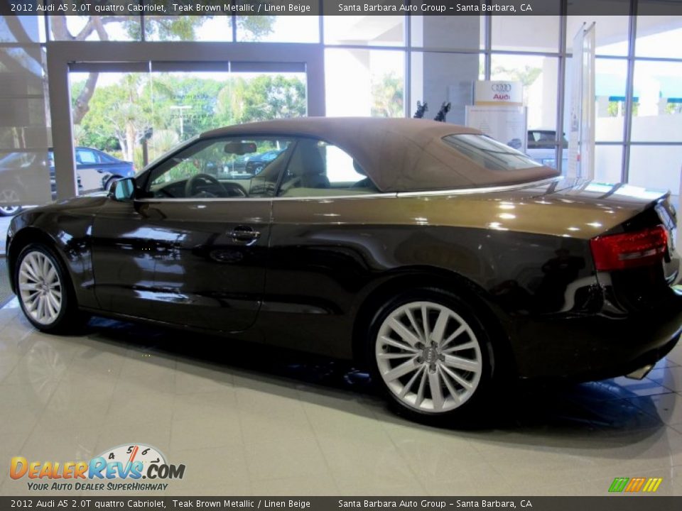 2012 Audi A5 2.0T quattro Cabriolet Teak Brown Metallic / Linen Beige Photo #5