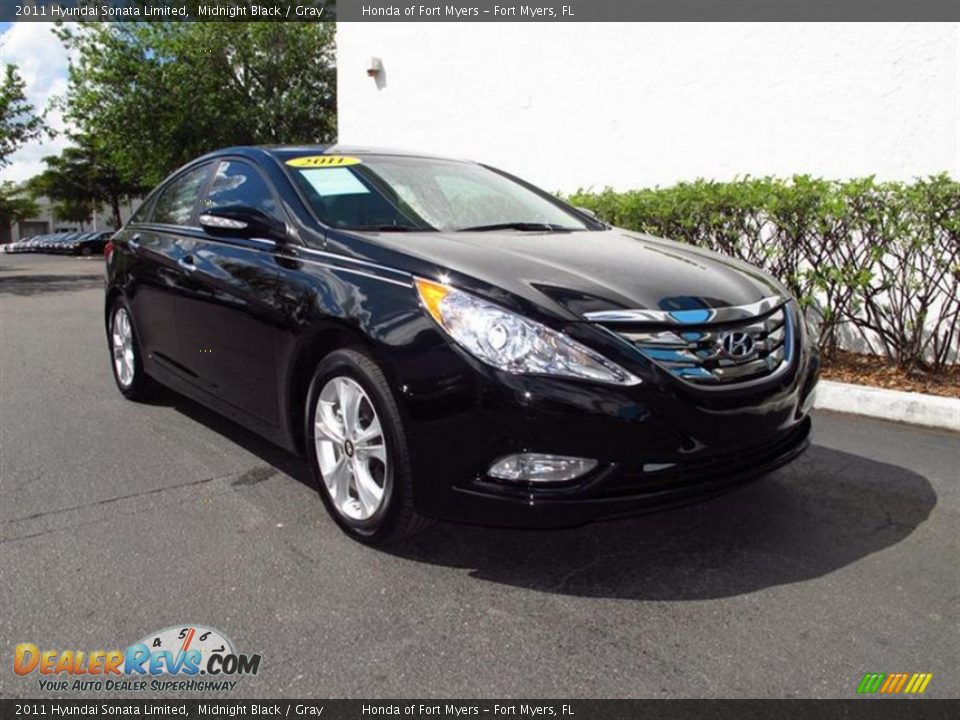 2011 Hyundai Sonata Limited Midnight Black / Gray Photo #1
