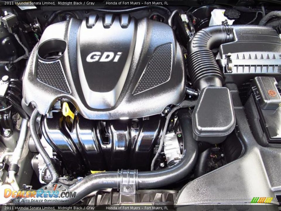 2011 Hyundai Sonata Limited Midnight Black / Gray Photo #9