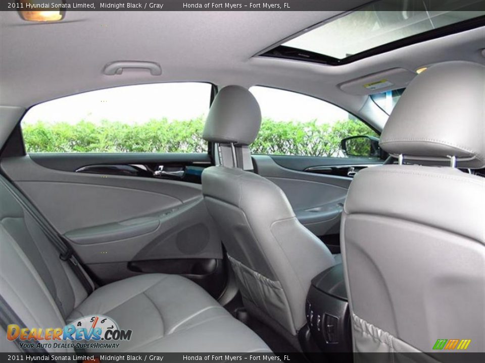 2011 Hyundai Sonata Limited Midnight Black / Gray Photo #14