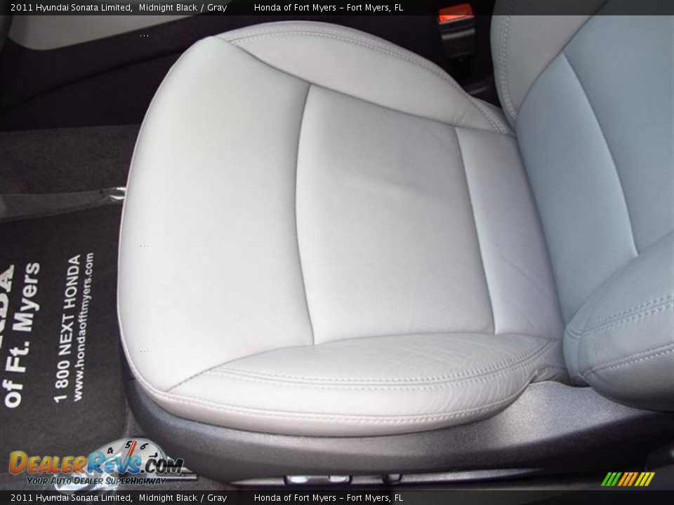 2011 Hyundai Sonata Limited Midnight Black / Gray Photo #16