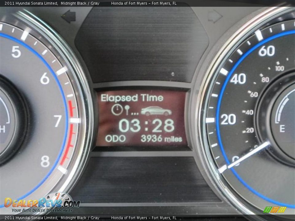 2011 Hyundai Sonata Limited Midnight Black / Gray Photo #18