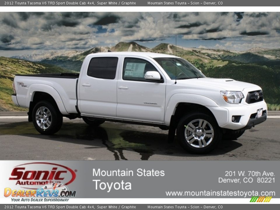 2012 Toyota Tacoma V6 TRD Sport Double Cab 4x4 Super White / Graphite Photo #1