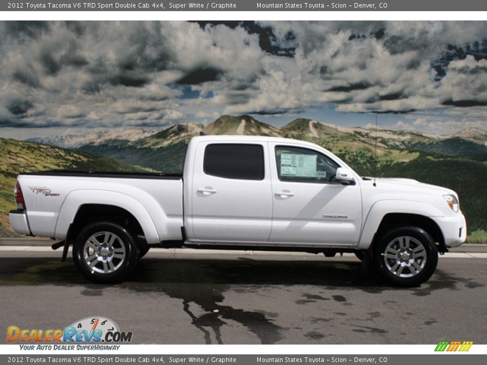 2012 Toyota Tacoma V6 TRD Sport Double Cab 4x4 Super White / Graphite Photo #2