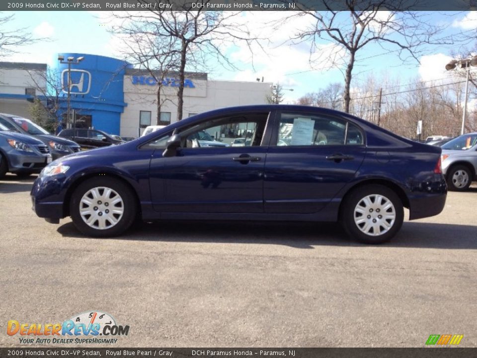 2009 Honda Civic DX-VP Sedan Royal Blue Pearl / Gray Photo #2