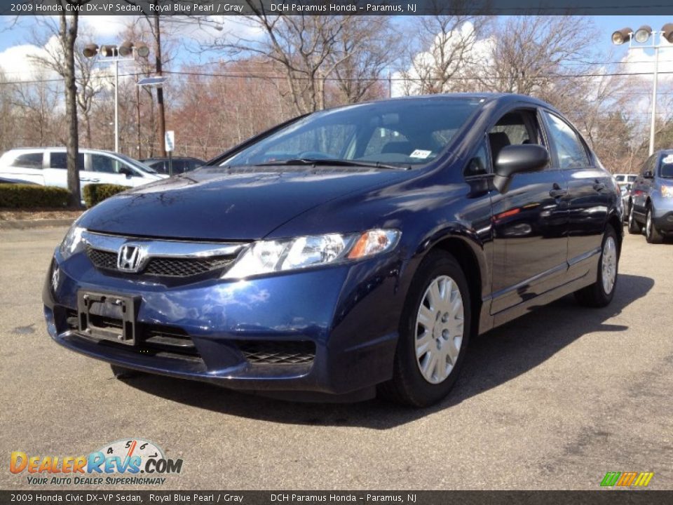 2009 Honda Civic DX-VP Sedan Royal Blue Pearl / Gray Photo #8