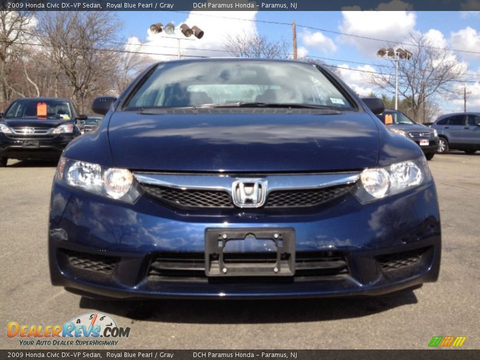2009 Honda Civic DX-VP Sedan Royal Blue Pearl / Gray Photo #9