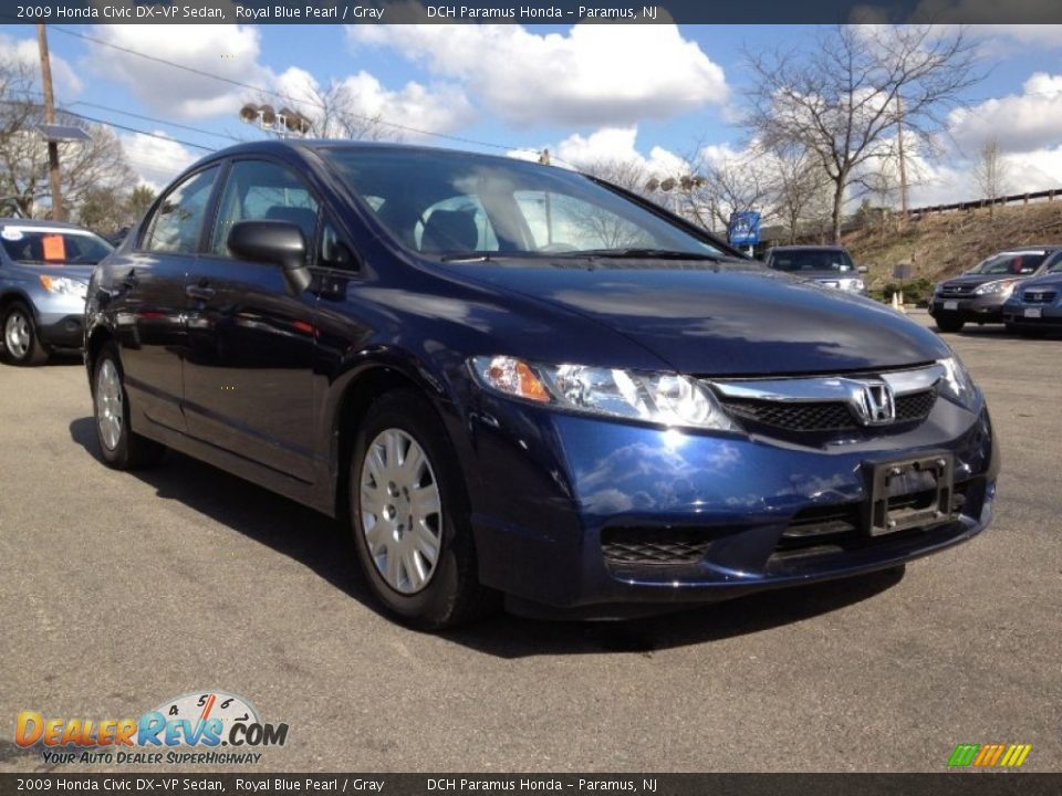 2009 Honda Civic DX-VP Sedan Royal Blue Pearl / Gray Photo #10